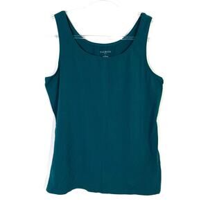 Talbots Outlet Teal Blue Tank Top Scoop Neck Cotton Blend Womens Large